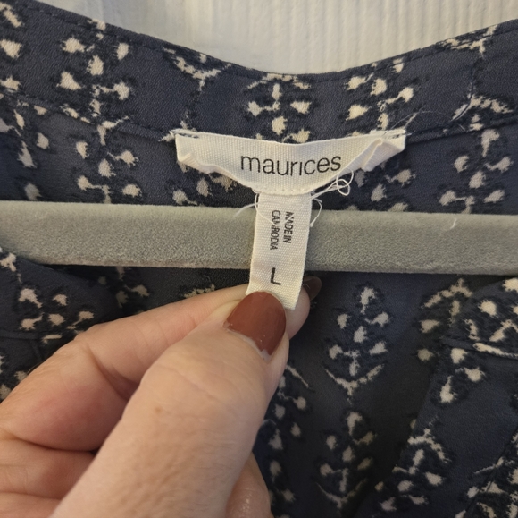 Navy Sleeveless Patterned Women's Top - Picture 5 of 8